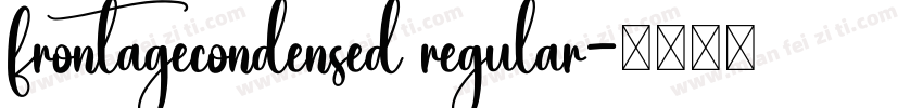frontagecondensed regular字体转换